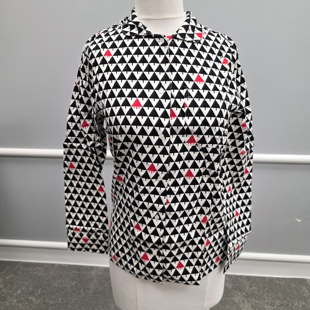 J. McLaughlin Black and White Hidden Santa Pajamas